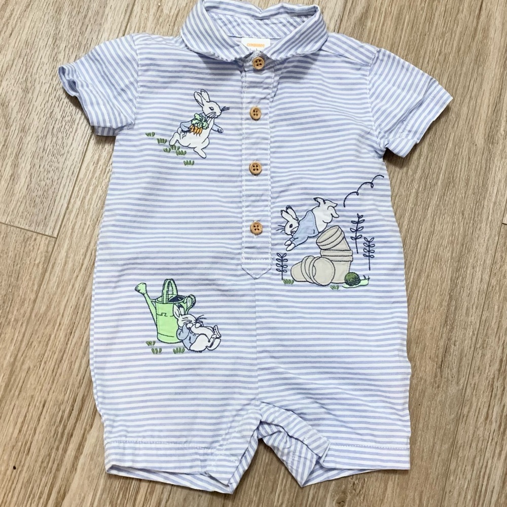 Gymboree Peter Rabbit Easter Bunny Romper 100% Cotton Baby 3-6 Months